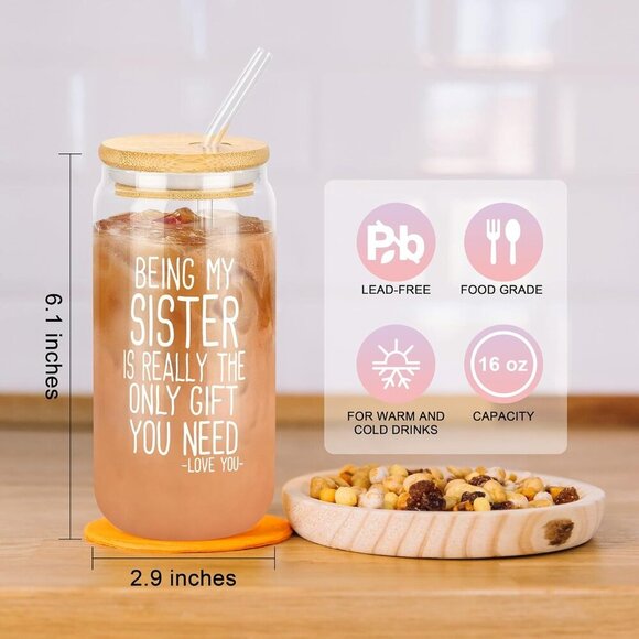 Sister Gifts Basket Set of 6 Canvas Cotton Home Decorations - Picture 3 of 7